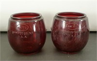 * Two Marked Dietz Red Globes - Little Wizard -