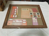 Group of Vintage Lotto Tickets in Frame
