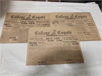 (3) 1929 College Coyote Papers- College of Idaho