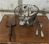 Vintage Treasures- Potato Basket, Hand Drill, Saw