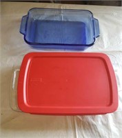 Pyrex Dish baking dish w/cover & Anchor ovenware