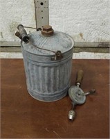 Vintage Metal Gas Can & Hand Drill