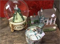 3 gone with the wind collection, snow globe music
