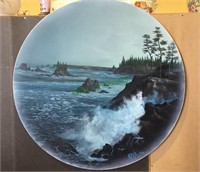 Round oil painting on canvas , ocean waves with