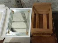 Avon Vanity mirror & small crate