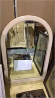 Large rounded top wall mirror, 45x28 inches,
