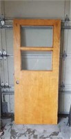 Vintage Wooden door w/ 2 glass Windows