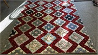 Vintage patchwork quilt with bow ties, nice gray