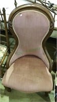 Antique ladies slipper chair with pink