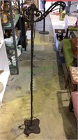 Antique cast iron floor lamp with newer electric