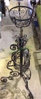 Antique iron fancy scrollwork plant stand,
