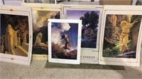 Group of 5 poster size Maxfield Parrish prints,