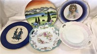 5 decorative plates, painted Colorado, happy