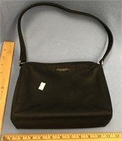 Kate Spade black purse, 7.5" tall, x 9" wide