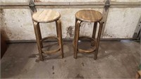 (2) Wooden bar stools