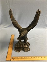 Fabulous wood carving of an eagle 13" tall