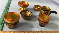 Lot of 6 pieces of Russian lacquer ware        (h