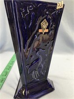 Artware Meric vase cobalt blue pottery 10.5" tall