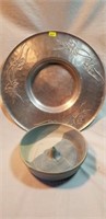 Pottery Dish & Hammered Aluminum