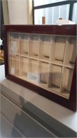 Wood and glass watch storage case