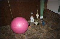 2 Lamps, Exercise Ball & More
