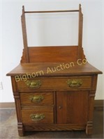 Antique Oak Wash Stand 3 Drawers