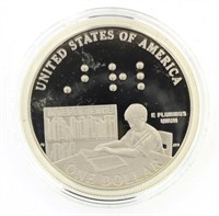 2009 US Mint Louis Braille Proof Silver Dollar
