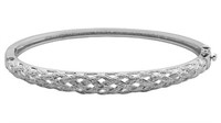 Diamond Accent Basket Weave Cuff Bracelet