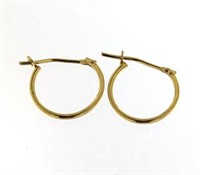 14kt Gold 12.00 mm Huggie Hoop Earrings