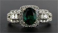 14kt Gold 2.28 ct Emerald & Diamond Ring