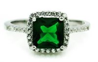 Cushion Cut 2.25 ct Emerald Solitaire Ring