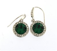 Brilliant 6.50 ct Green Tourmaline Earrings