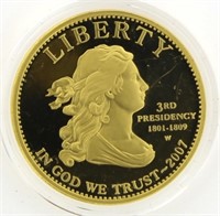 US Mint T. Jefferson Liberty 1/2 Ounce Gold Proof
