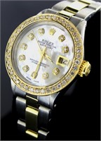 Ladies Oyster Datejust MOP Diamond Rolex Watch