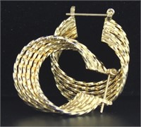 14kt Gold Large 27 x 23 mm Hoop Earrings