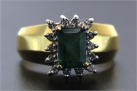 14kt Gold 2.00 ct Emerald & Diamond Ring