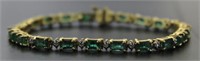 14kt Gold Natural 5.50 ct Emerald & Diam. Bracelet