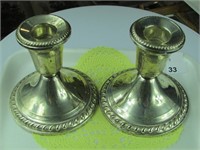 PAIR: STERLING CANDLE HOLDERS