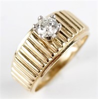 14K YELLOW GOLD DIAMOND SOLITAIRE ENGAGEMENT RING