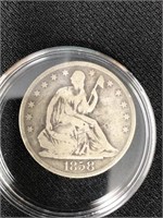 1858 O Seated Liberty Half Dollar