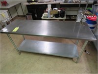 STAINLESS STEEL WORK TABLE WITH CAN OPENER