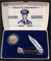 CHEROKEE DWIGHT D. EISENHOWER KNIFE & COIN
