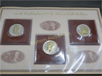 Gold Highlighted Silver Half Dollars: