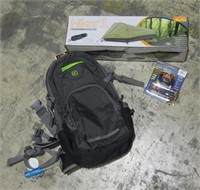 Backpacking Tent, Hydration Pack and Headlamp-