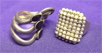 TWO(2) HEAVY VINTAGE STERLING SILVER RINGS