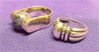 TWO(2) STERLING SILVER RINGS~ SIZE 5.5