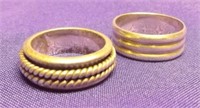 TWO(2) MEXICO .925 SILVER RINGS~ SIZE 7.5 & 10