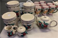 Porcelain containers, pitcher & mugs