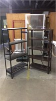 Two metal shelves