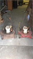 2 vintage push mowers W/Briggs motors